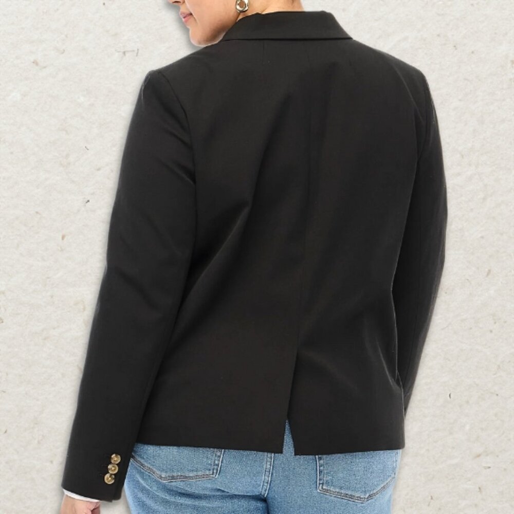 J. Crew Blazer Tailored Fit Two Buttons High Quality Classic Black Women's 6 NWT - Picture 2 of 16